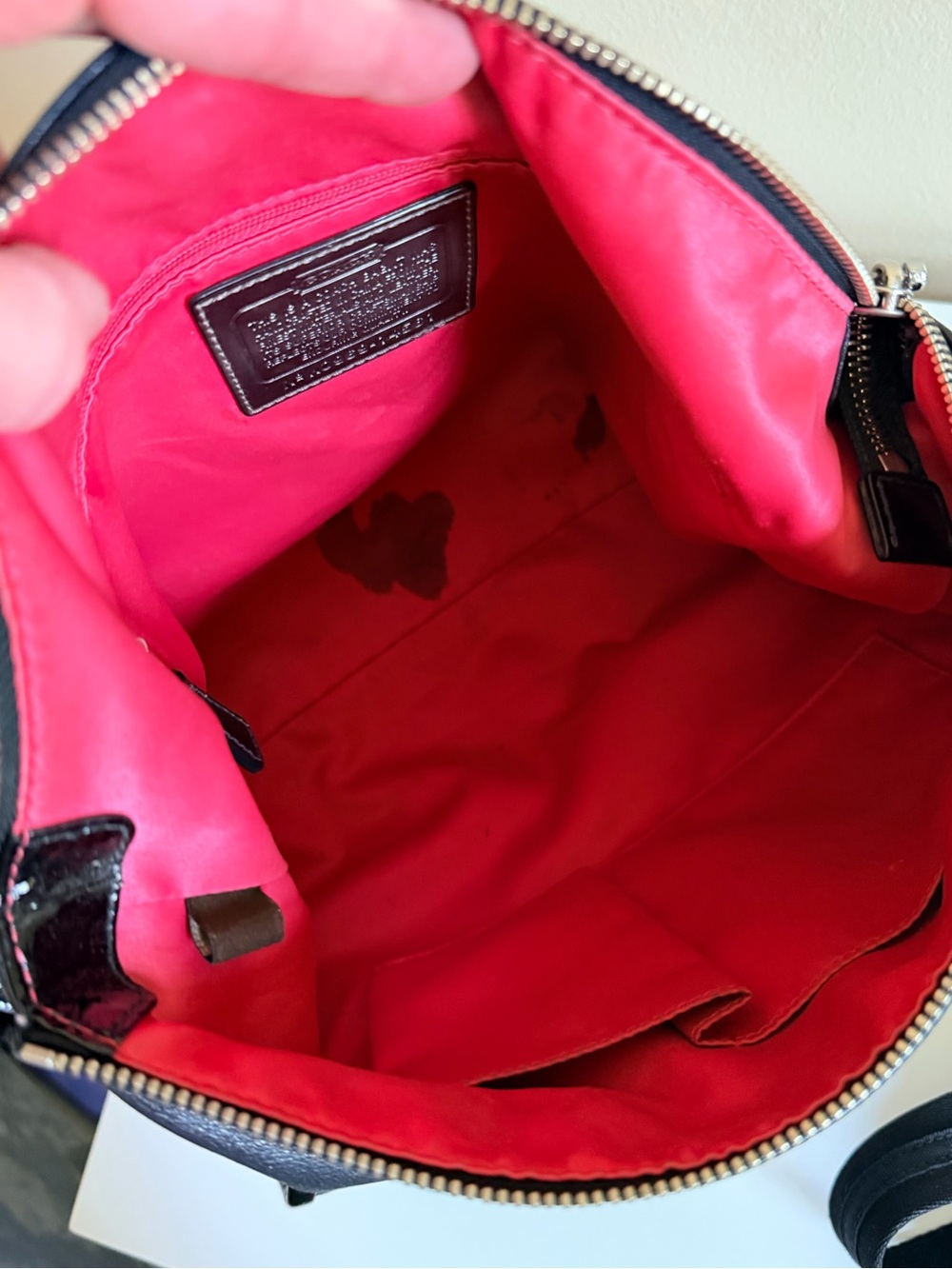 Coach Poppy Black Leather Shoulder Bag with Front Pockets - Picture 11 of 13